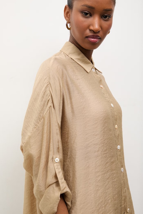 Answear.LAB koszula z domieszką jedwabiu beżowy ZY931.hak