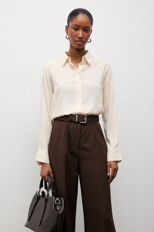 Πουκάμισο Answear.LAB μακρύ μπεζ Ines.hak