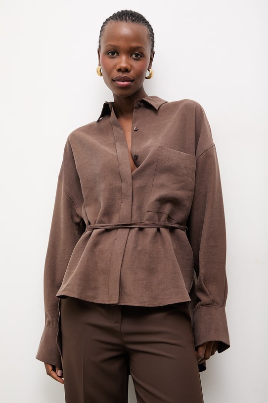 Answear.LAB koszula klasyczny brązowy 1YA1WCGM0705.tok