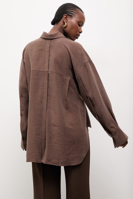 Odzież Answear.LAB koszula 1YA1WCGM0705.tok brązowy