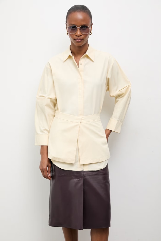 Answear.LAB koszula damska bawełniana żółty WS26-KDD009