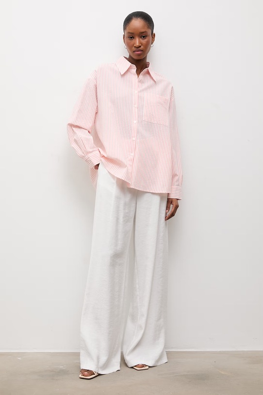 Answear.LAB koszula z dodatkiem lnu A25-61.fjk różowy WS26