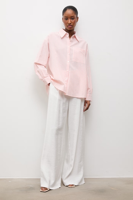 Answear.LAB koszula z dodatkiem lnu A25-61.fjk różowy WS26
