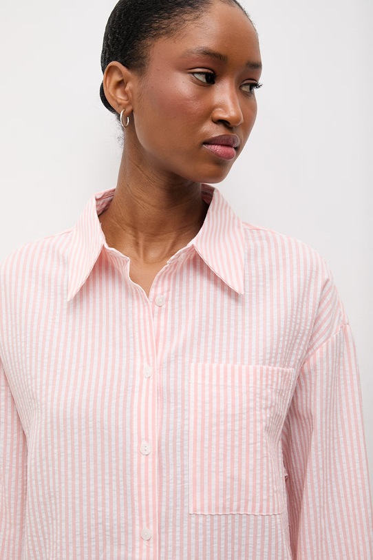 Answear.LAB koszula z dodatkiem lnu różowy A25-61.fjk