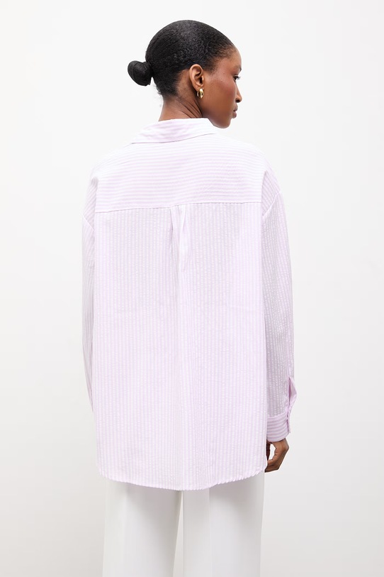 Odzież Answear.LAB koszula z dodatkiem lnu A25-61.fjk fioletowy