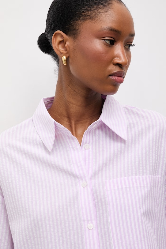 Answear.LAB koszula z dodatkiem lnu A25-61.fjk fioletowy