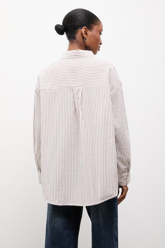 Odzież Answear.LAB koszula z dodatkiem lnu A25-61.fjk brązowy