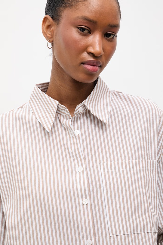 Answear.LAB koszula z dodatkiem lnu brązowy A25-61.fjk