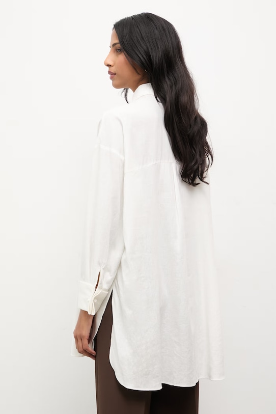 Odzież Answear.LAB koszula z dodatkiem lnu 971397.hak biały