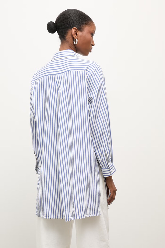 Odzież Answear.LAB koszula damska z lnem PK9183 niebieski