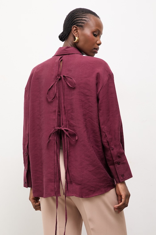 Odzież Answear.LAB koszula WS26-KDD030 bordowy