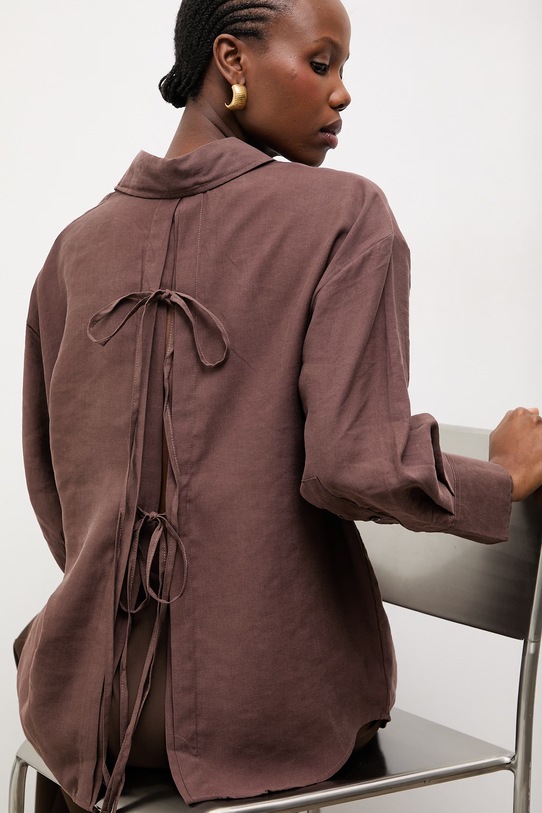 Answear.LAB koszula WS26-KDD030 brązowy