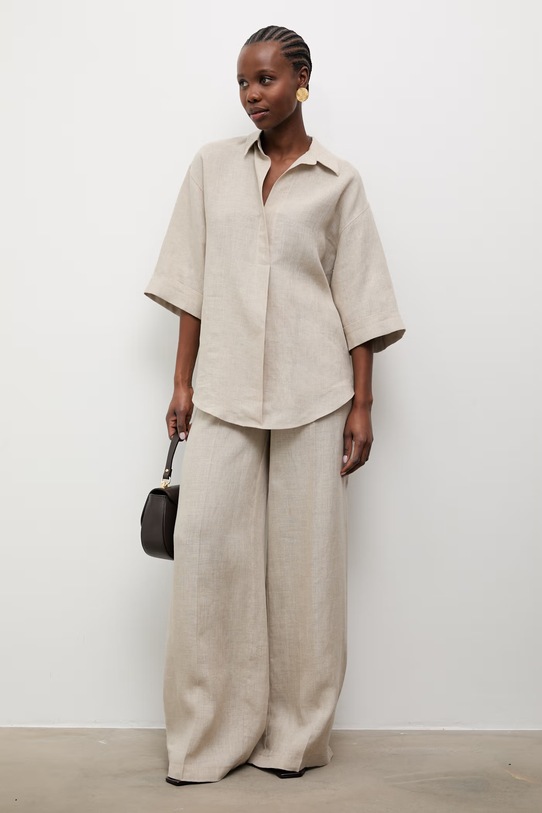 Answear.LAB koszula damska lniana beżowy GM0747