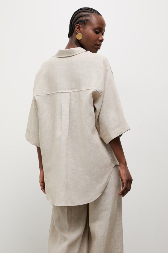 Odzież Answear.LAB koszula damska lniana GM0747 beżowy