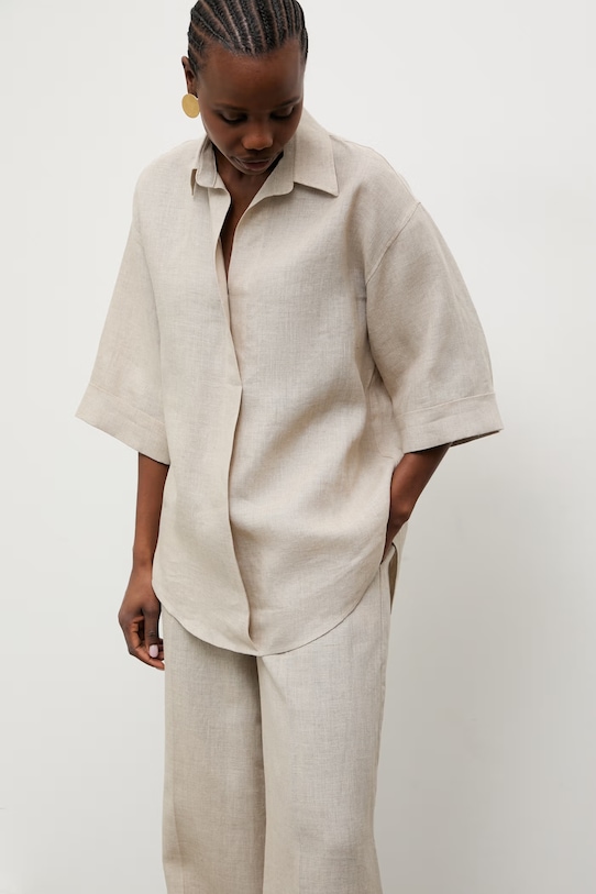 Answear.LAB koszula damska lniana beżowy GM0747