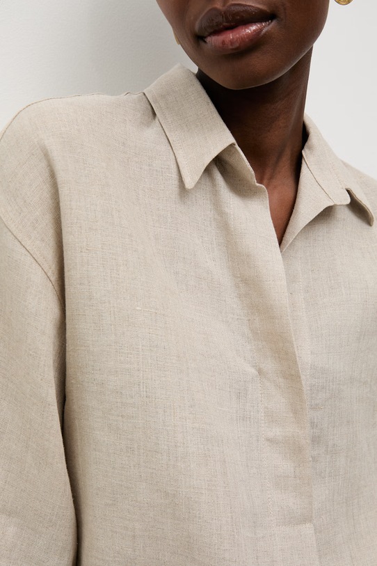 Answear.LAB koszula damska lniana GM0747 beżowy