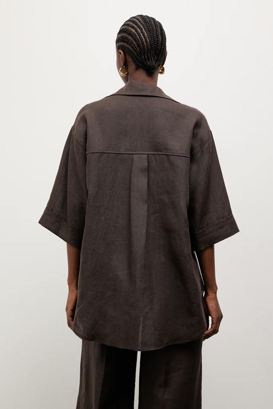 Odzież Answear.LAB koszula damska lniana GM0747 brązowy