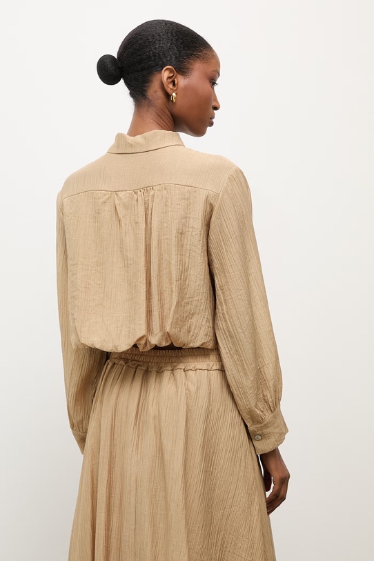 Odzież Answear.LAB koszula damska z lyocellem cm388.iak beżowy