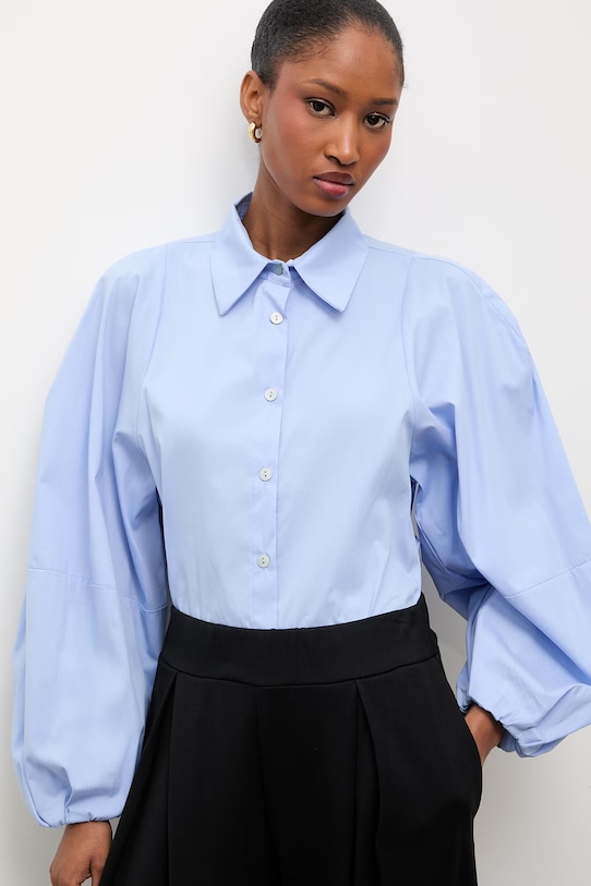 Answear.LAB koszula damska bawełniana niebieski WS26-KDD036