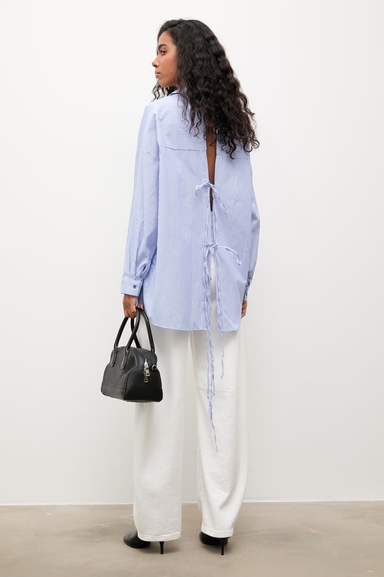Answear.LAB koszula damska bawełniana niebieski WS26-KDD038