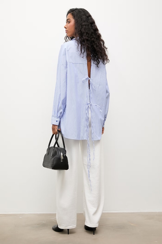 Answear.LAB koszula damska bawełniana niebieski WS26-KDD038