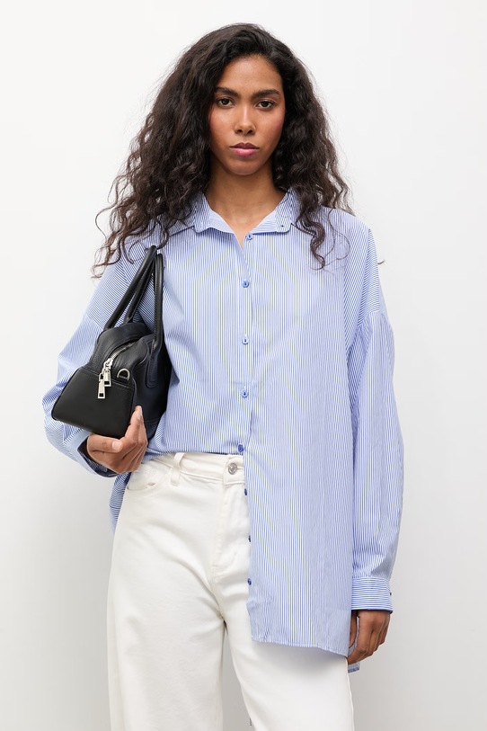 Odzież Answear.LAB koszula damska bawełniana WS26-KDD038 niebieski