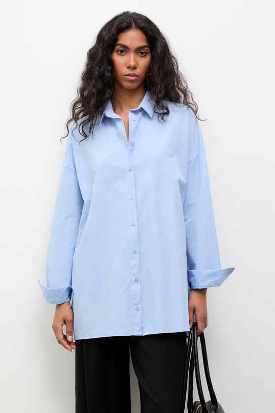 Odzież Answear.LAB koszula damska bawełniana WS26-KDD038 niebieski