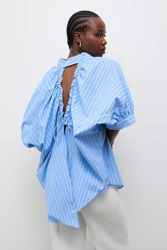 Odzież Answear.LAB koszula damska z bawełną kdd01A.sng.ok niebieski