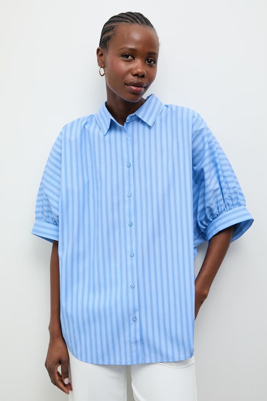Answear.LAB koszula damska z bawełną niebieski kdd01A.sng.ok