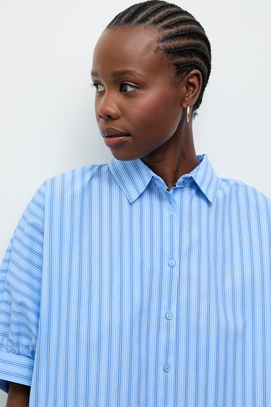 Answear.LAB koszula damska z bawełną kdd01A.sng.ok niebieski