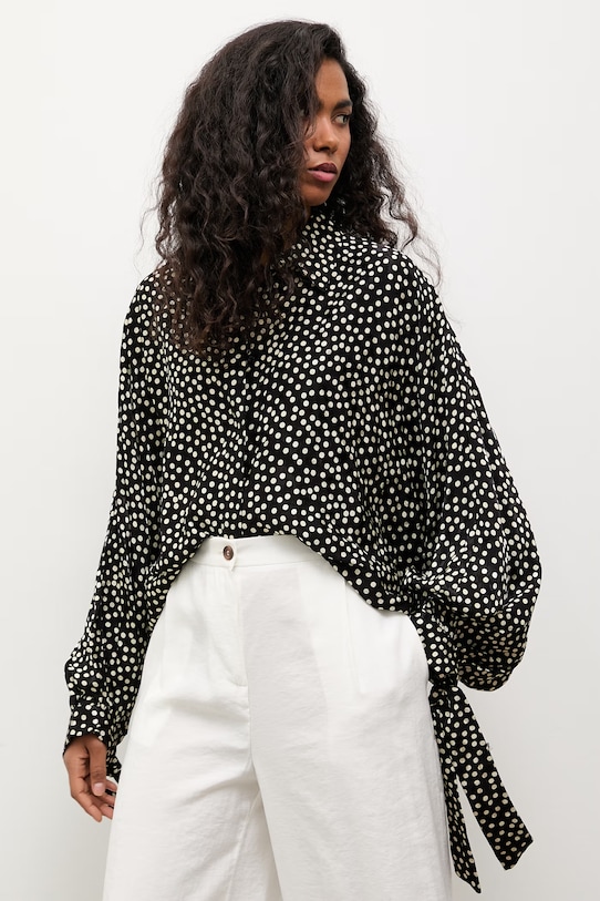 Answear.LAB bluzka koszulowa damska z wiskozą czarny WS26-KDD040