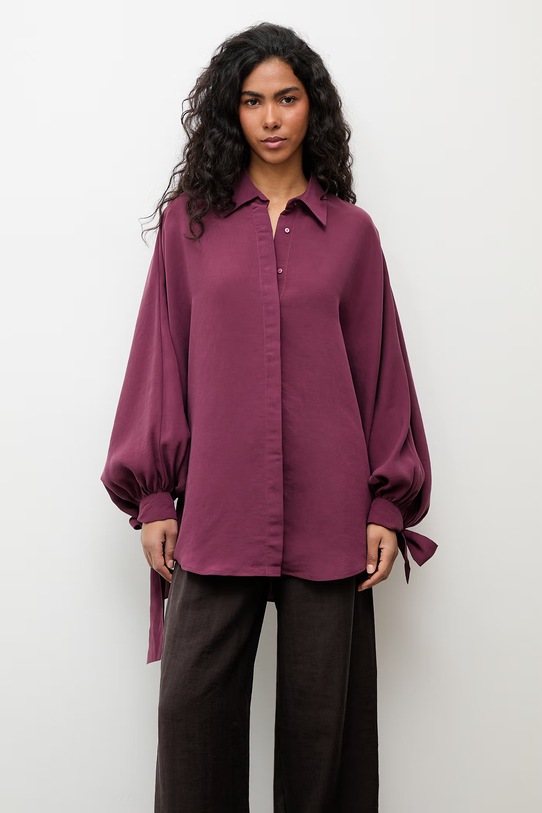 Answear.LAB koszula damska z modalem czerwony WS26-KDD043