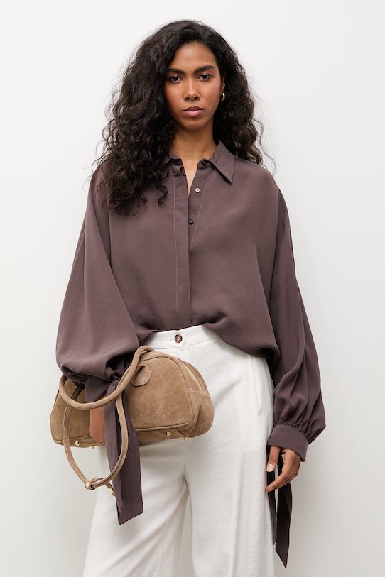 Answear.LAB koszula damska z modalem WS26-KDD043 brązowy WS26