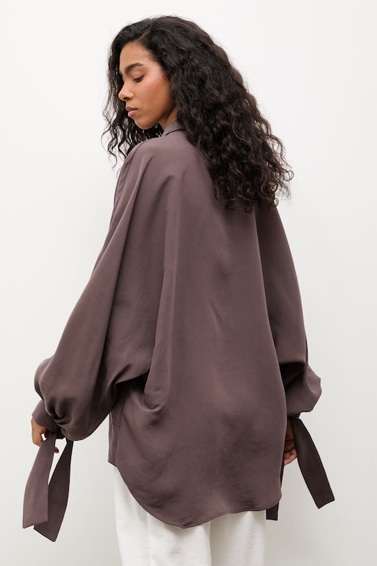 Odzież Answear.LAB koszula damska z modalem WS26-KDD043 brązowy