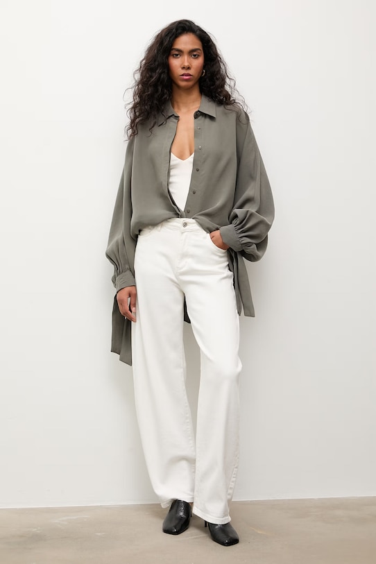 Answear.LAB koszula damska z modalem WS26-KDD043 zielony WS26