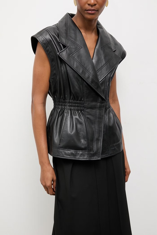 Answear.LAB bezrękawnik skórzany NIVA z kolekcji Unscripted WS26-KMD000 czarny