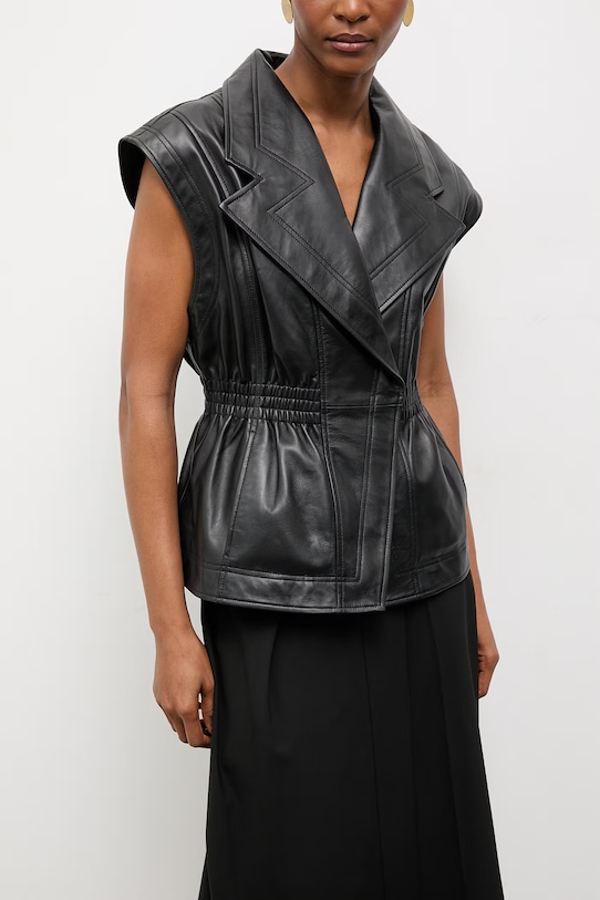 Answear.LAB bezrękawnik skórzany NIVA z kolekcji Unscripted WS26-KMD000 czarny