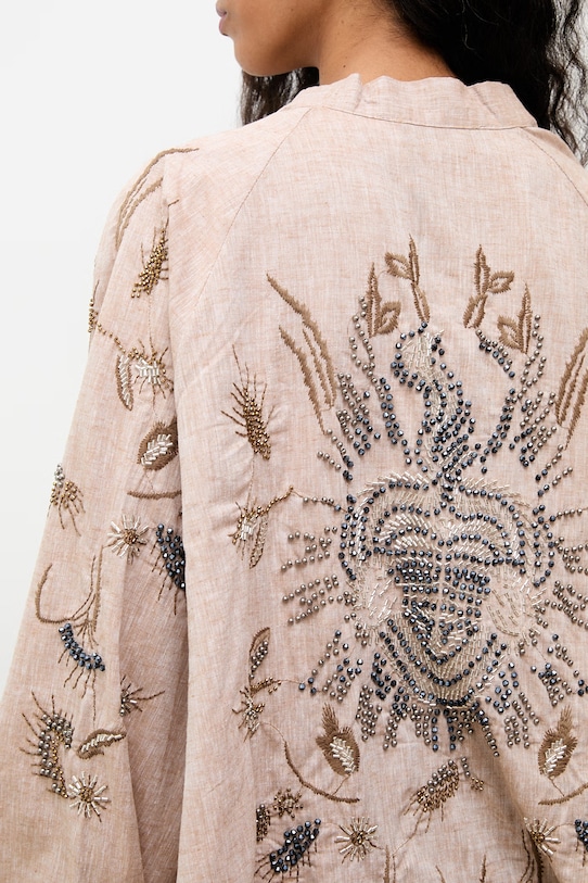 Answear.LAB marynarka damska z lnem WS26-KMD001 beżowy