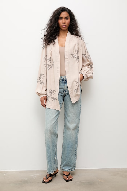 Answear.LAB marynarka damska z wiskozy WS26-KMD003 beżowy WS26