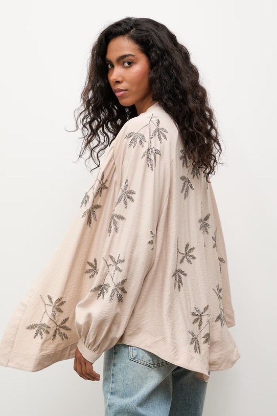 Odzież Answear.LAB marynarka damska z wiskozy WS26-KMD003 beżowy