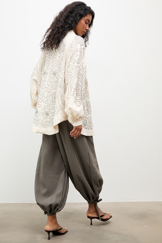 Answear.LAB marynarka damska z lnem beżowy WS26-KMD004