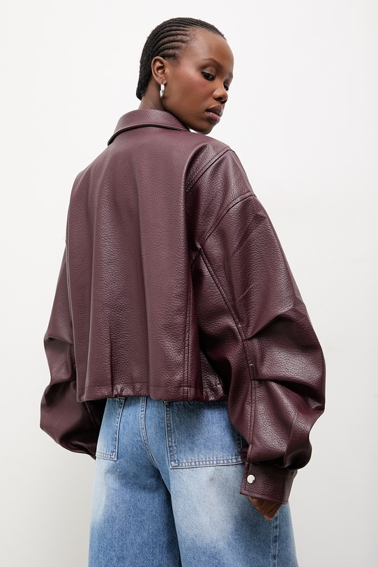 Odzież Answear.LAB kurtka oversize damska CV2199-29.fjk bordowy