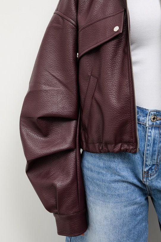 Answear.LAB kurtka oversize damska CV2199-29.fjk bordowy