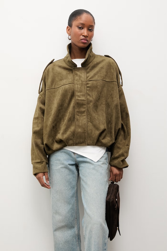 Answear.LAB kurtka AZ1579.fjk zielony WS26