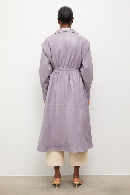 Odzież Answear.LAB płaszcz skórzany NINA z kolekcji Unscripted WS26-KPD003 fioletowy