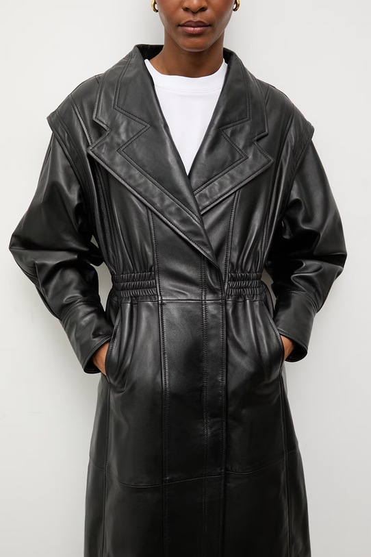 Answear.LAB płaszcz skórzany NINA z kolekcji Unscripted WS26-KPD003 czarny