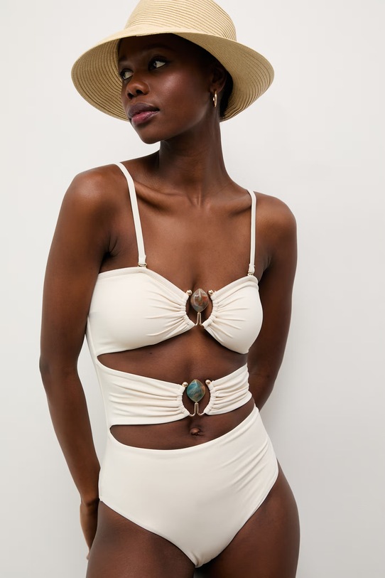 Answear.LAB strój kąpielowy jednoczęściowy damski beżowy AT1VT2523.fak