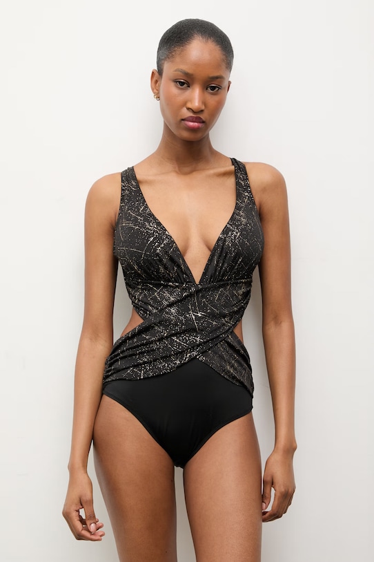 Answear.LAB jednoczęściowy strój kąpielowy miękka czarny HW1AE1831.fak