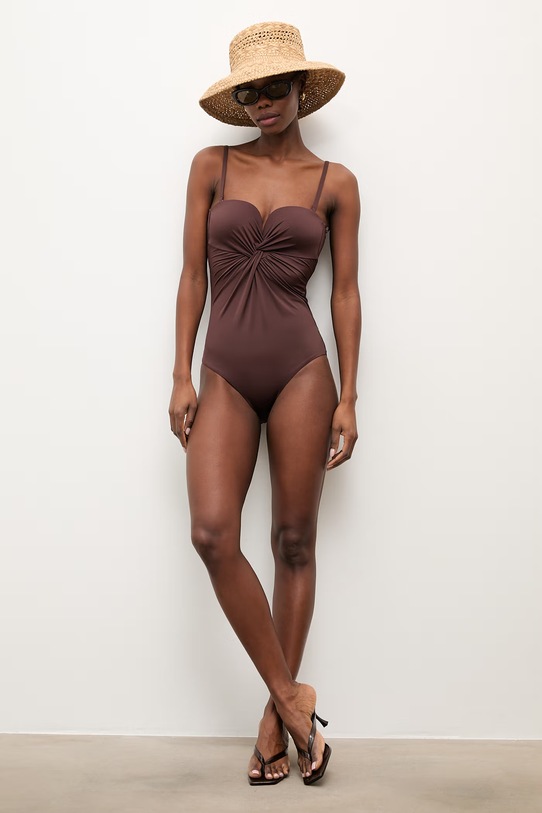 Answear.LAB strój kąpielowy jednoczęściowy damski brązowy WS26-KSD010