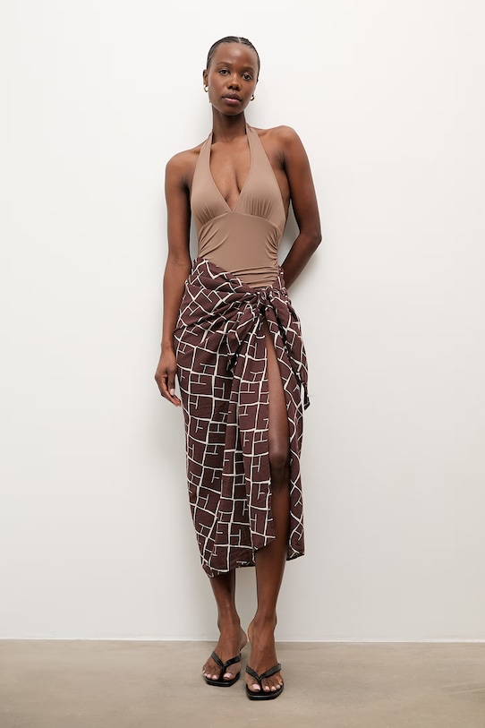 Answear.LAB jednoczęściowy strój kąpielowy WS26-KSD013 brązowy WS26